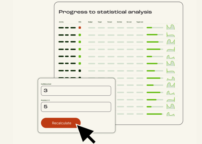 Table of data in the background and then calculator table in the foreground, on a cream background